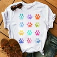 thumbnail image 2 of CEHVOM Women Printed Plus Size O-Neck T-Shirts Cat Print Short Sleeve Graphic Tee Tops, 2 of 4