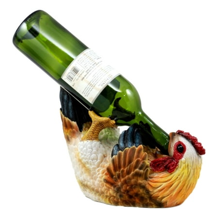 - Ebros Gift Country Farm Drunken Hen Chicken Wine Holder Bottle Caddy Figurine 9.75