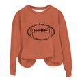 thumbnail image 1 of Rbaofujie Chandails pour Femmes Chandails Décontractés Imprimés Col Rond Manches Longues Haut Ample Chandails en Molleton Orange Graphiques Chandails à Capuchon, 1 of 3