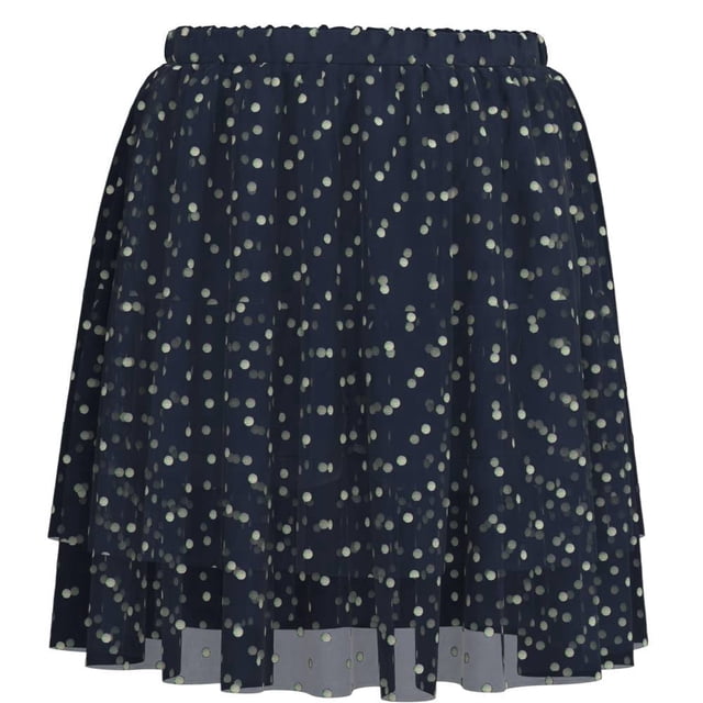 Falda George Talla 4 de Tul con Short Diseño con Lunetas Plata con Azul Marino