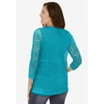thumbnail image 3 of Woman Within Plus Size Crochet Curved-Hem Cardigan Sweater, 3 of 5