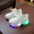 thumbnail image 5 of UTTOASFAY Toddler Shoes Toddler Infant Kids Baby Girls Boys Shoes Led Light Shoes Casual Shoes Sports Shoes White 18-24 Months, 5 of 6