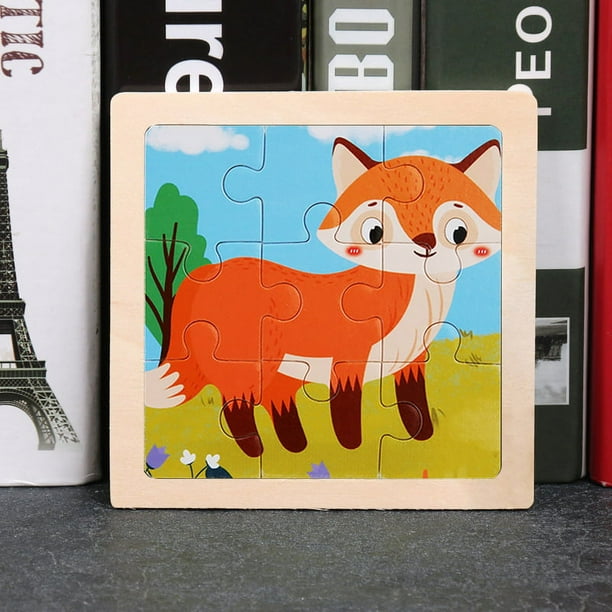 Rompecabezas de madera de 3 a 7 años, rompecabezas de animales para niños, rompecabezas plano de dibujos animados para educación temprana, juguete