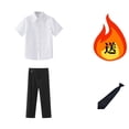 thumbnail image 4 of Odeerbi Niños 3 Piezas Caballero Traje Formal Preppy Traje de Manga Corta Camisa de Vestido y Pantalones de Traje Con Corbata Uniforme Escolar Conjunto, 4 of 6