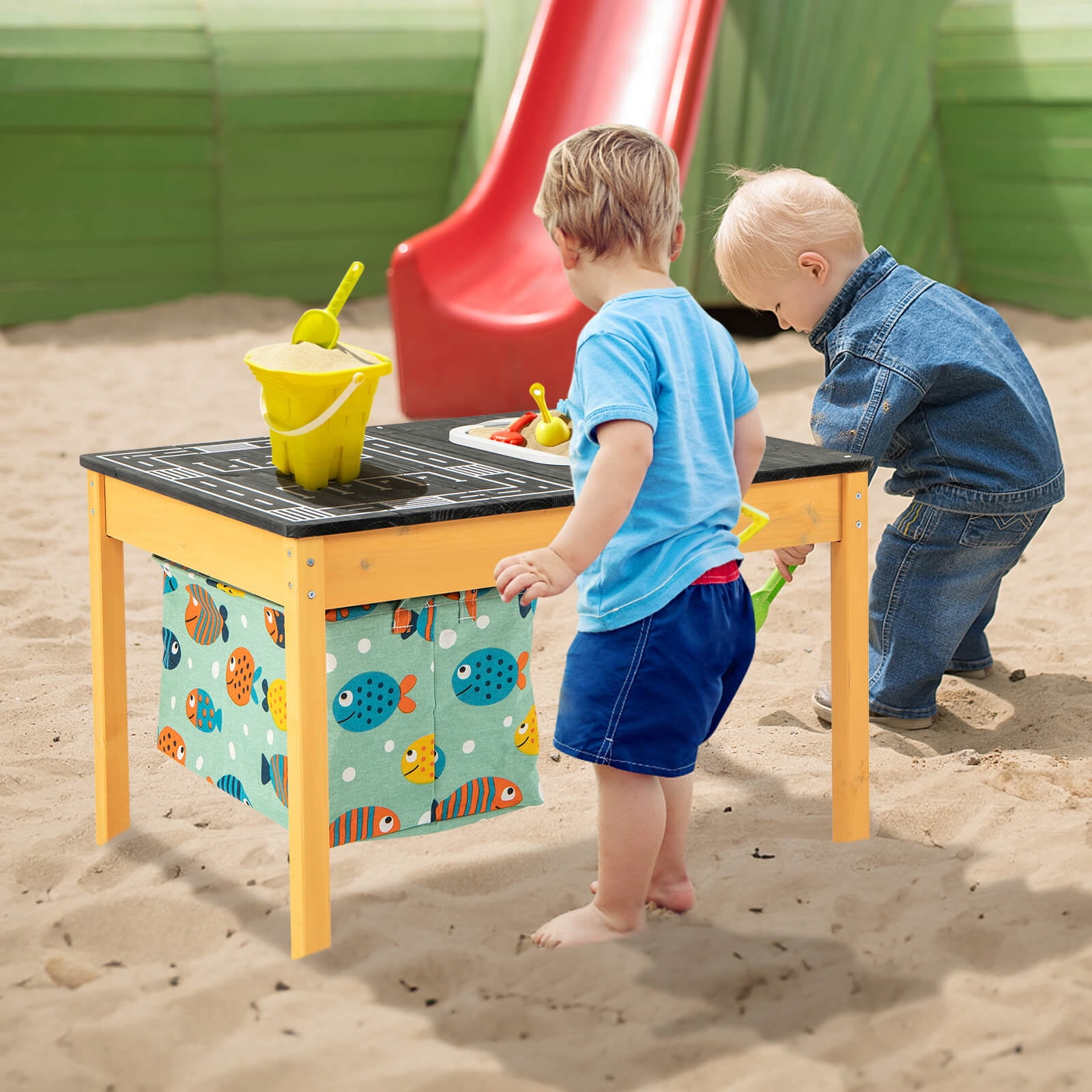 Infans 3-in-1 Kids Activity Table with Foldable Water Bin Large Capacity Storage Bag