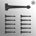 thumbnail image 3 of Renovators Supply Black Wrought Iron Strap Hinge 15 in Spade Tip Strap Gate and Door Hinges w/Hardware, Pack of 10, 3 of 7