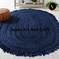 thumbnail image 4 of Jaipur Art And Craft Blue Color Bohemian Hand Braided Oval Cotton Area Rug Chindi Design Natural Carpet Rug Size - (3x5 Sq Feet), (36x60 Inches), (90x150 CM), 4 of 6