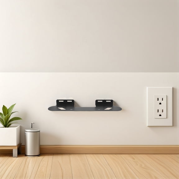 YOSADIER Wall Mounted Soundbar Shelf in Black, Sturdy Carbon Steel, Compatible with Major Soundbar Brands