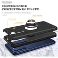 thumbnail image 6 of Shockproof Case for Samsung Galaxy S22 Plus/S22+ 5G, [Embedded Finger Ring] Military Phone Case Cover with Reinforced Metal Stand Kickstand [Support Magnetic Car Holder] for S22+, Black, 6 of 7