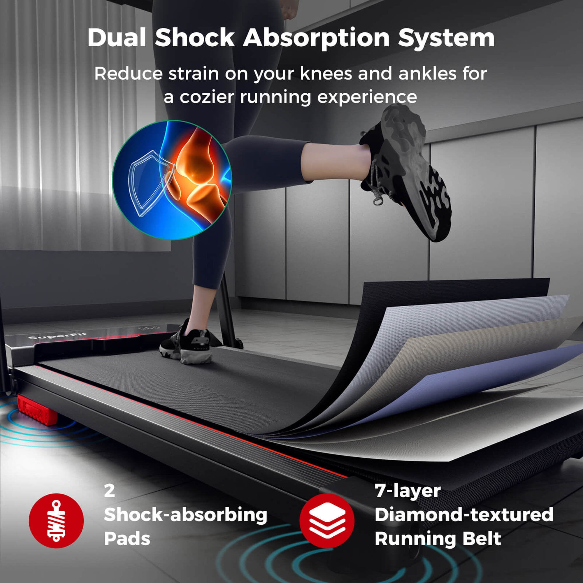 Costway 3 in 1 Folding Treadmill with Remote Control LED Display and APP for Home Red