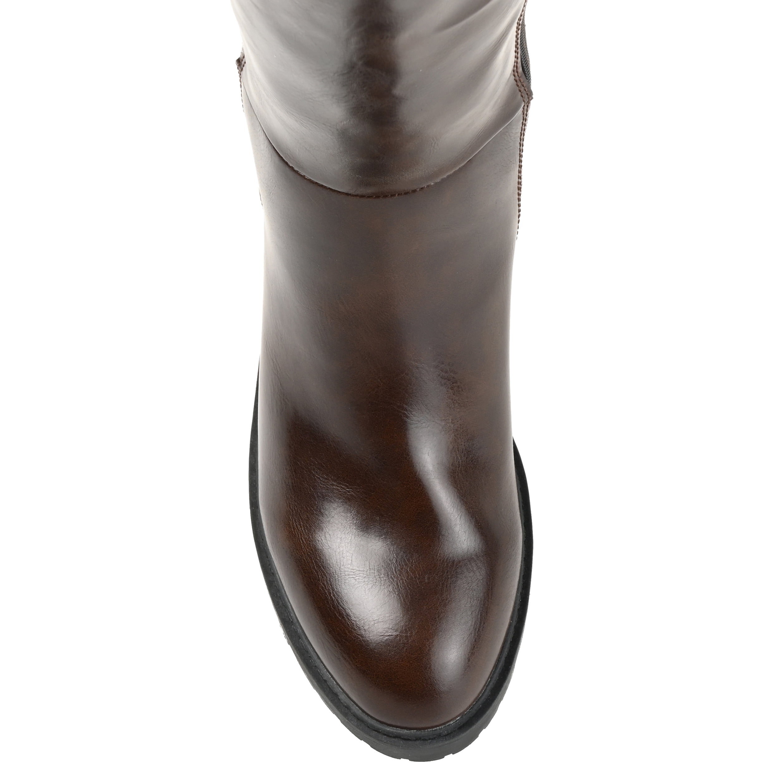 Journee Womens Morgaan Wide Calf Stacked Heel Knee High Boots