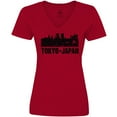 thumbnail image 3 of Inktastic Tokyo Japan City Skyline with Grunge Women's V-Neck T-Shirt, 3 of 5