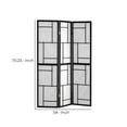 thumbnail image 5 of Stylish 3 Panel Wooden Folding Screen, Black, 5 of 5
