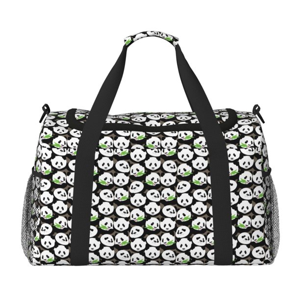 Fotbe Panda Bear Bolsa de Viaje con Estampado, Bolsa de Fin de Semana para Mujer con Compartimento para Zapatos, Bolsa de Gimnasio con Bolsillo Húmedo