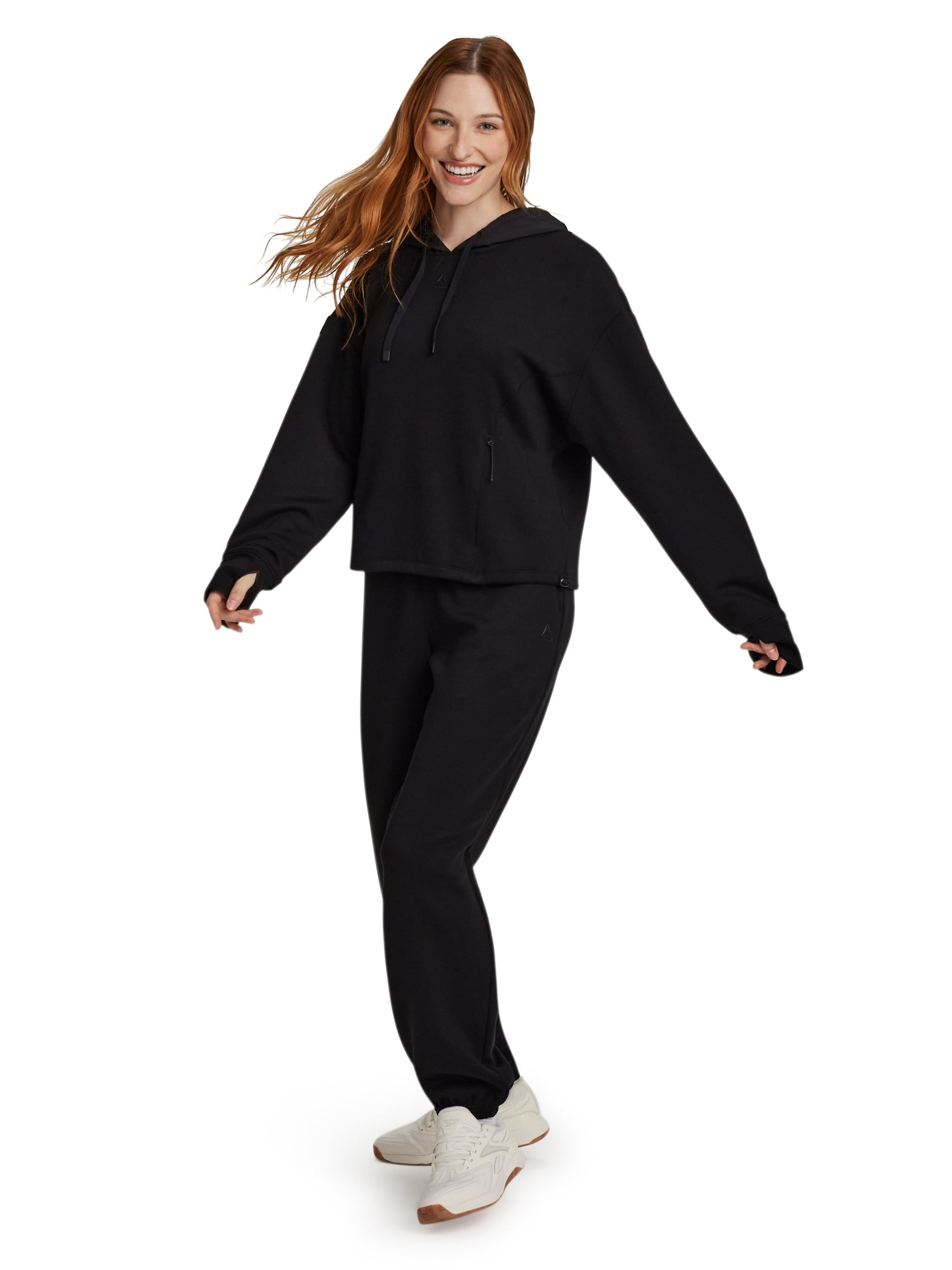 Reebok Women's Momentum Hoodie with Bungee Cinched Bottom, Sizes XS-XXXL
