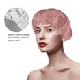 thumbnail image 4 of YFYANG Women's Double Waterproof Shower Cap, Pink Polka Dot Flowers Reusable Hair Cap for All Hair Styles and Head Sizes, 4 of 9