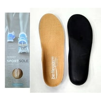 Betterform SportSole Leather Orthotic Arch Supports Replacement Shoe Insoles Full Length Men 9-9.5 / WOM 11-11.5 Size G
