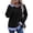 Black, variant on FRSASU Women's Sweatshirt Casual 2 in 1 Striped Patchwork Collar Tops Shirts Business Casual Fall Outfits White