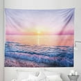thumbnail image 1 of Beach Tapestry, Pastel Ombre Style Scenery of Colorful Coastline Peachy Tones Print, Fabric Wall Hanging Decor for Bedroom Living Room Dorm, 5 Sizes, Lavender Blue Peach and Pink, by Ambesonne, 1 of 1