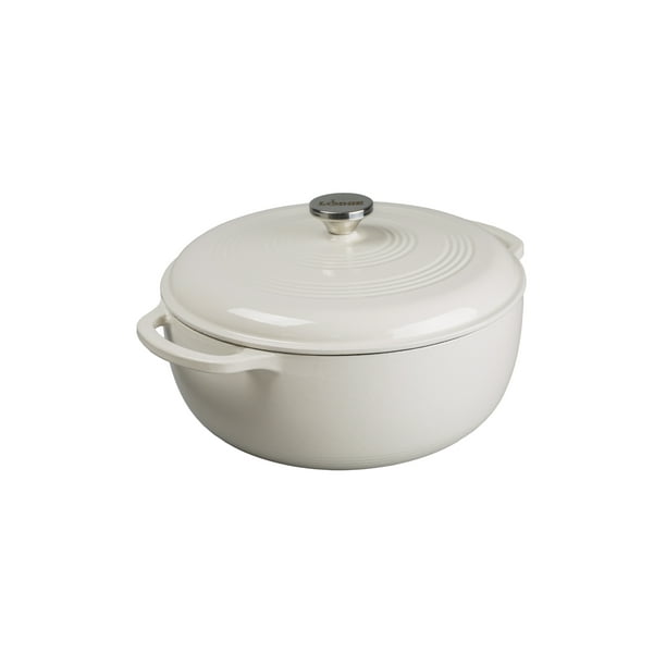 Lodge 7.5 Quart Enameled Cast Iron Dutch Oven in Oyster White, EC7D13