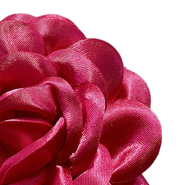 Broches De Flores De 100 Mm Para Mujer, Extragrande, Tela De Satén Rosa 