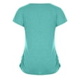 thumbnail image 5 of Pejock Women's Zip Short Sleeve Lightweight Sweatshirts Solid Hedging Blouses Shirts Tops Mint Green 3XL (US Size:14), 5 of 5