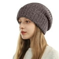 thumbnail image 2 of Luxalzxs Womens Knit Beanie Hat Winter Thick Solid Color Fleece Lined Beanie Caps Skiing Beanies Skull Cap, 2 of 5