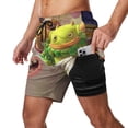 thumbnail image 2 of Cartoon My Singing Monsters Mens Board Shorts Summer Swim Trunks Quick Dry Beach Swimwear Bathing Suit Swim Shorts with Compression Liner And Pockets, 2 of 7
