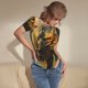 thumbnail image 3 of Fotbe Realistic Style Forest Dinosaur Body de Mujer con Cuello Redondo y Mangas Cortas, Sin Mangas Ajustado, Suave, Cómodo y Básico-Medium, 3 of 7