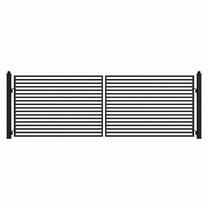 ALEKO Milan Style Dual Swing Galvanized Steel Driveway Gate 16 feet Black