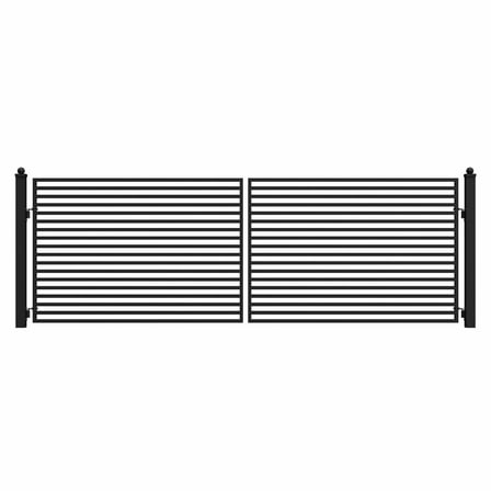 ALEKO Milan Style Dual Swing Galvanized Steel Driveway Gate 16 feet Black