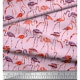 thumbnail image 2 of Soimoi Satin Silk Fabric Flamingo Bird Print Fabric by The Yard 42 Inch Wide, 2 of 3