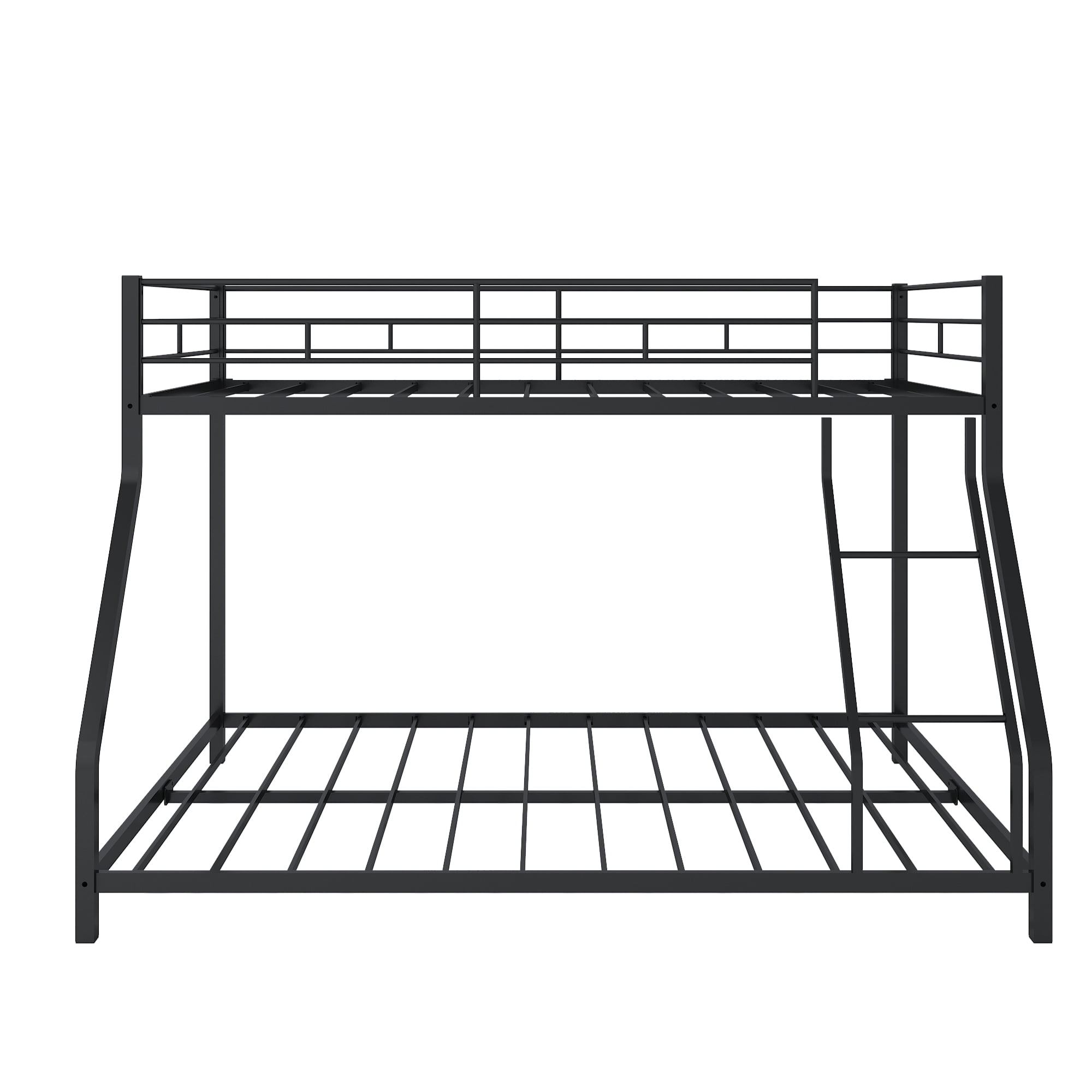Bunk Beds Twin over Full Size, LEGAHOME Metal Bunk Beds for Kids, Twin Over Full Kids Bunk Bed with Full-Length Guardrail, for Adults Dorm Bedroom Guest Room, No Box Spring Needed, Black