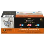Purina Purina Pro Plan High Protein Wet Cat Food Variety pk., Complete Essentials Seafood Favorites - (12) 3 oz. Cans