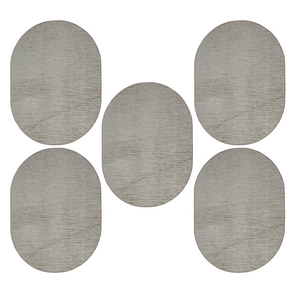 Furnish My Place Abstract Contemporary Stripes Modern Plush Two Tone High Low Pattern Rug, Abstract Area Rug, Pet-Friendly Carpet, Made in USA - Easy Fit Brown, 1.5' x 2.25' Oval - Set of 3