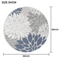 thumbnail image 6 of Blue Floral and Petal Pattern Round Tablecloth 60"x60",Wrinkle Wipeable Table Cloth for Kitchen Dining Room Picnic Patio Party, 6 of 6