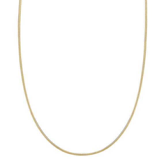 Honey Crush Real 10K Yellow Gold Polished Snake Chain (1.4mm, 18in)