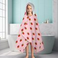 thumbnail image 6 of Red Strawberry Plants Fruit Pink Pattern Hooded Bath Towel，60"x35" for Ages 3 To 12 Kids, Quick Dry Lightweight Soft Microfiber Hood Beach Towel Cover Up for Kids, 6 of 7