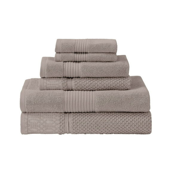 Modern Threads Astra Jacquard 6-Piece Cotton Towel Set, Fawn