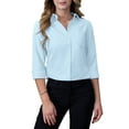 thumbnail image 2 of Siliteelon Womens Button Down Shirt Long Sleeve Oxford Cotton Blouse Classic Fit Wrinkle Resistant Office Work Top with Pocket, 2 of 8