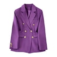 thumbnail image 7 of Cmfcve Women's Double Breasted Blazer Jacket Lapel Collar Long Sleeve Oversized Dressy Casual Suit Coat, 7 of 7