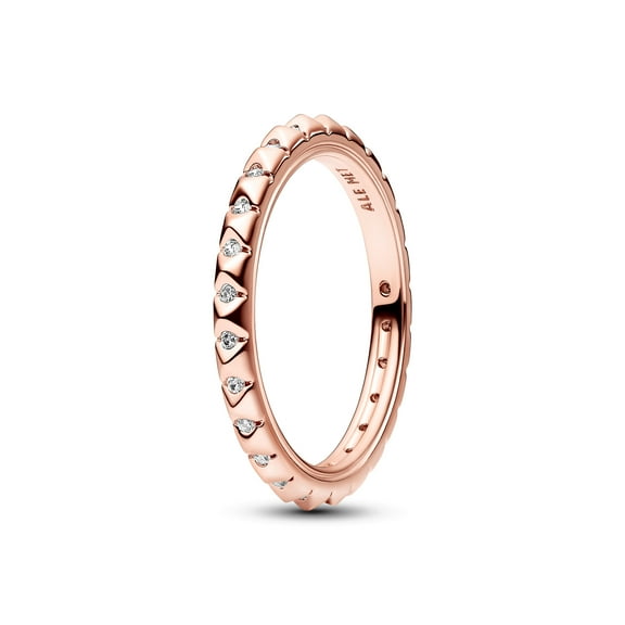 Pandora ME Pyramids Ring for Women - 14k Rose Gold-Plated with Clear Cubic Zirconia