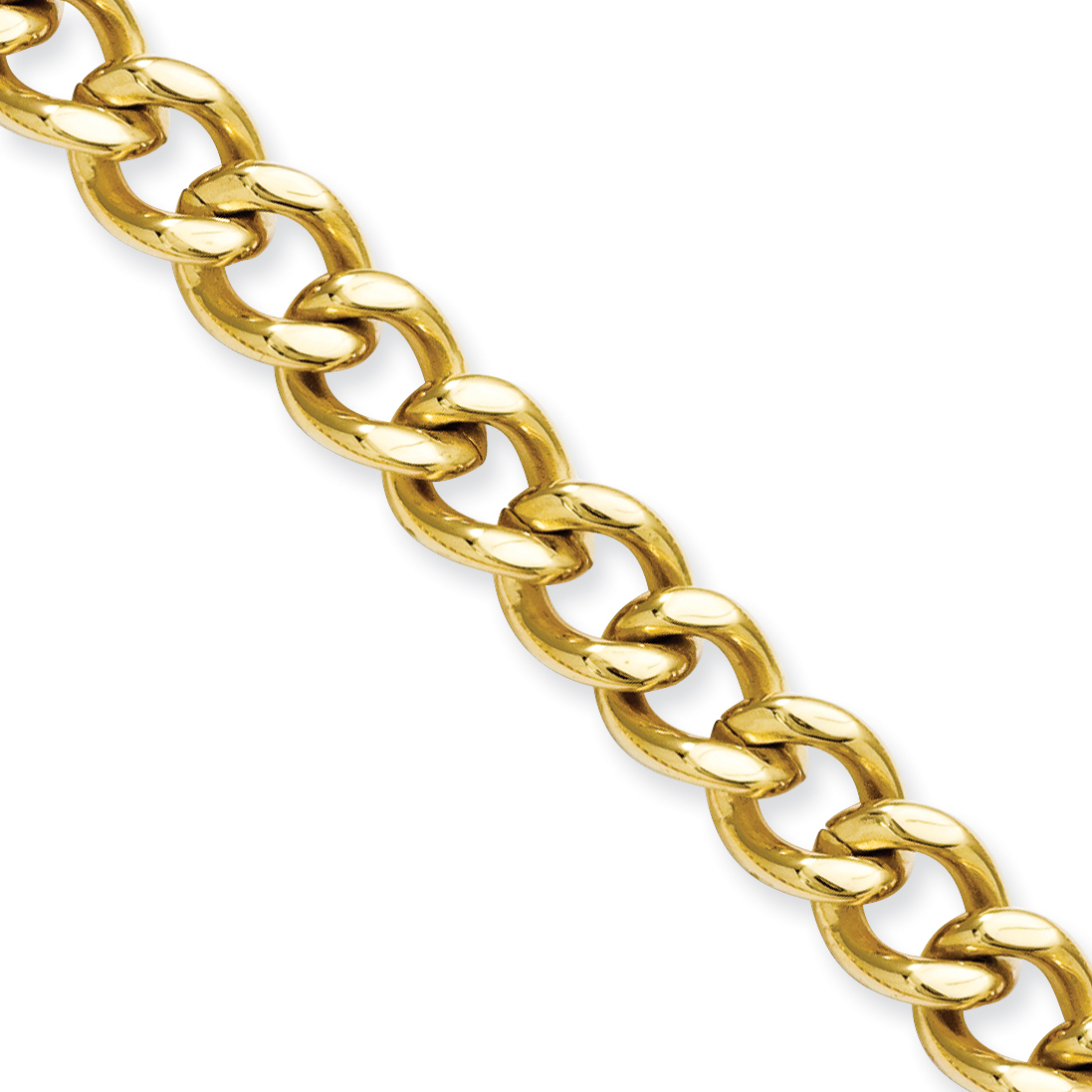 Chisel Stainless Steel Ip Gold-plated 7.5mm 8in Curb Chain Bracelet