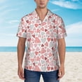 thumbnail image 4 of Daiia Hand Drawn Hearts Hawaiian Shirt for Men Gentle Cotton Regular Short Sleeve Casual-XX-Large, 4 of 9