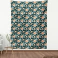 thumbnail image 4 of Ambesonne Floral Fabric by the Yard Upholstery, Vintage Flower Foliage Plot, 2 Yards, Pale Vermilion Sea Blue, 4 of 5