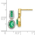 thumbnail image 2 of Primal Gold 14 Karat Yellow Gold 1/3Ct Diamond and Emerald Earrings, 2 of 4