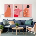 thumbnail image 4 of 3pcs Abstract Line Girls Canvas Art Prints, Modern Glam Art Deco Style, Frameless Geometric Wall Hanging Decor, Indoor Poster for Living Room, Bedroom, Home Office, Restaurants, Coffee Shops, Yoga S, 4 of 4