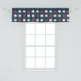 thumbnail image 2 of Ambesonne Anchor Window Valance, Marine Ship Helm Design, 54" X 12", Night Blue Vermilion, 2 of 3