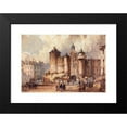 thumbnail image 2 of Auguste-Sébastien Bénard 18x14 Black Modern Framed Museum Art Print Titled - The Entrance to the Old Fortress of the Grand Chatelet, a Carnival Day, 2 of 5