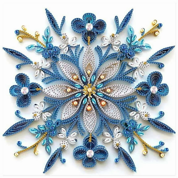 5D DIY Diamond Painting Kit, Blue Snowflake Creative Handicraft, for Home Wall Decor, Birthday or Christmas Gift